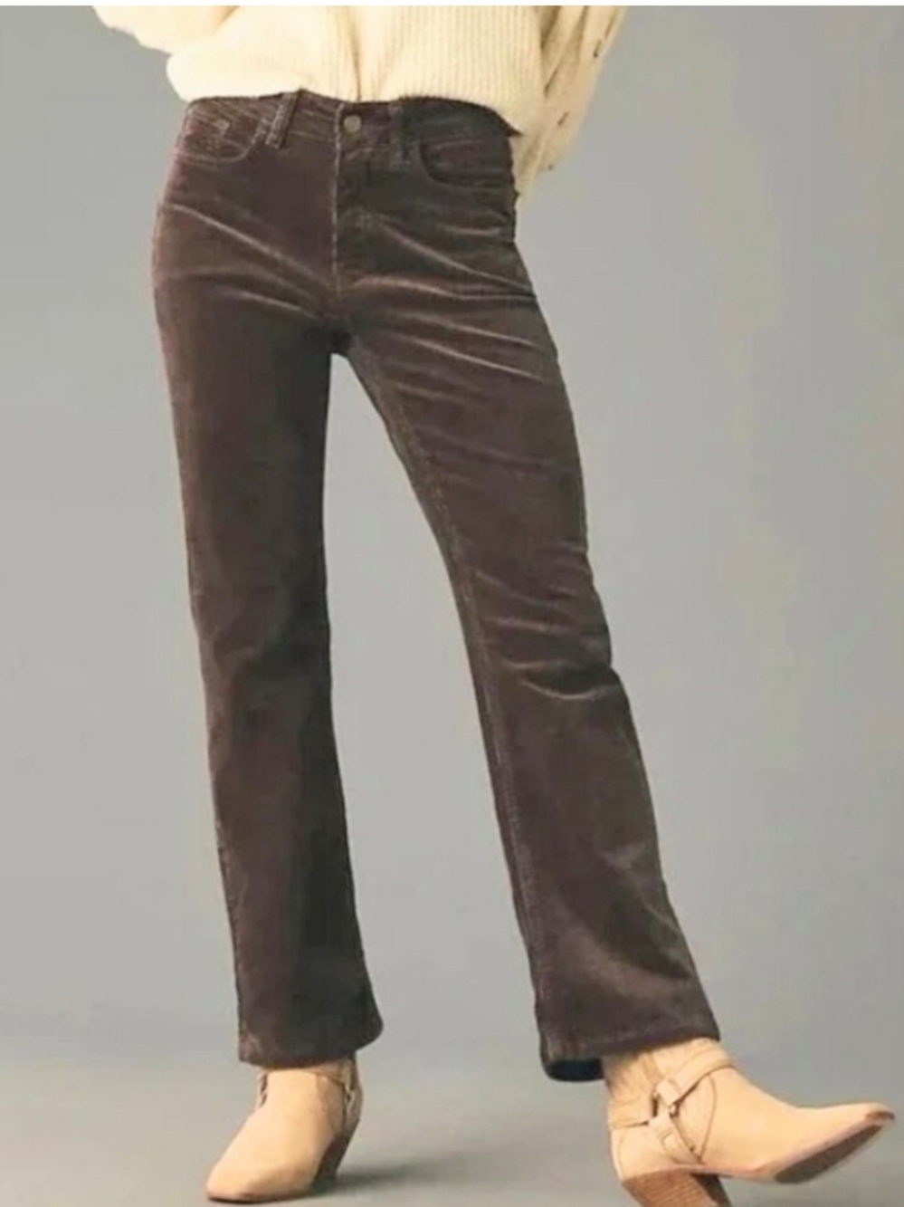 Anthropologie Pilcro Ya Ya Corduroy Crop flare Size 27
